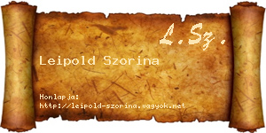 Leipold Szorina névjegykártya